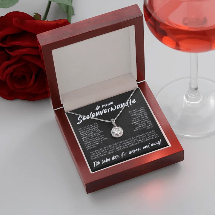 "An meine Seelenverwandte" - Funkelnder Anhänger und Geschenkbox-Set
