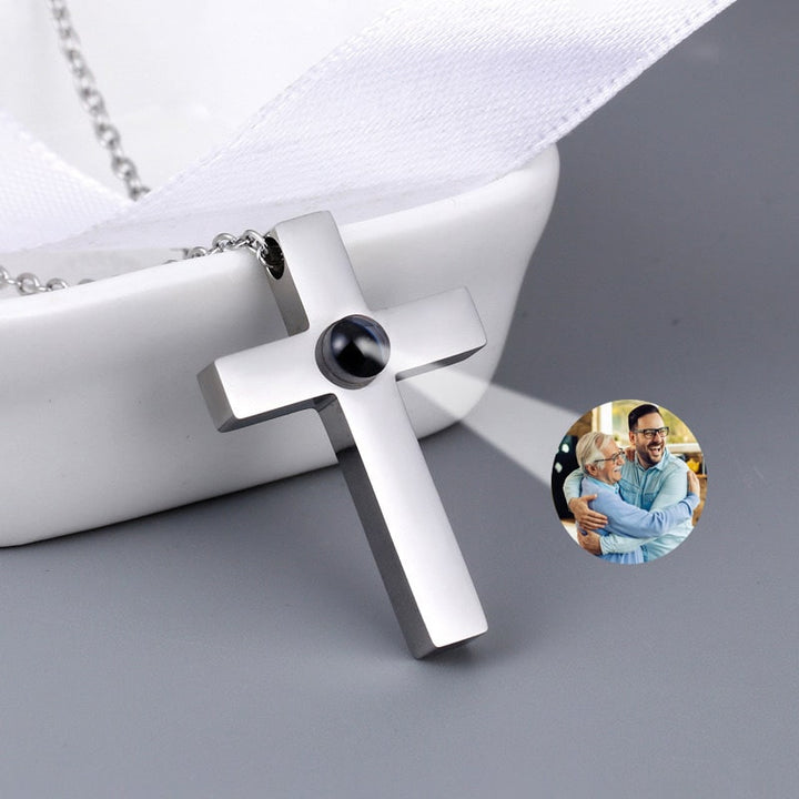Personalisierte Kreuz Halskette mit Foto