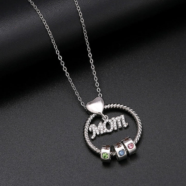 S925 Sterling Silber - Mama Liebeskette mit Beads