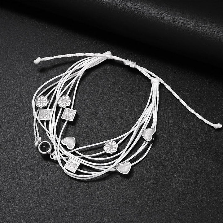 Personalisiertes Fotoarmband mit Liebesanhängern