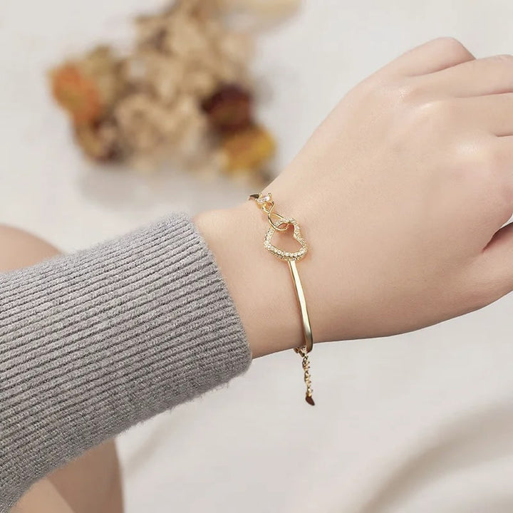 An meine Tochter - Unendlichkeit & Herz Armband