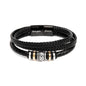 An meinen Sohn - Geflochtenes Edelstahl Lederarmband