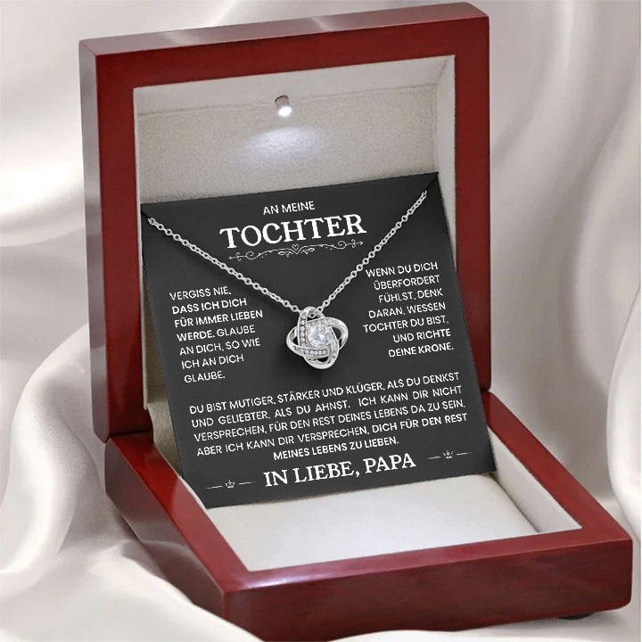 14k Weißgold Knoten Halskette - An meine Tochter von Papa