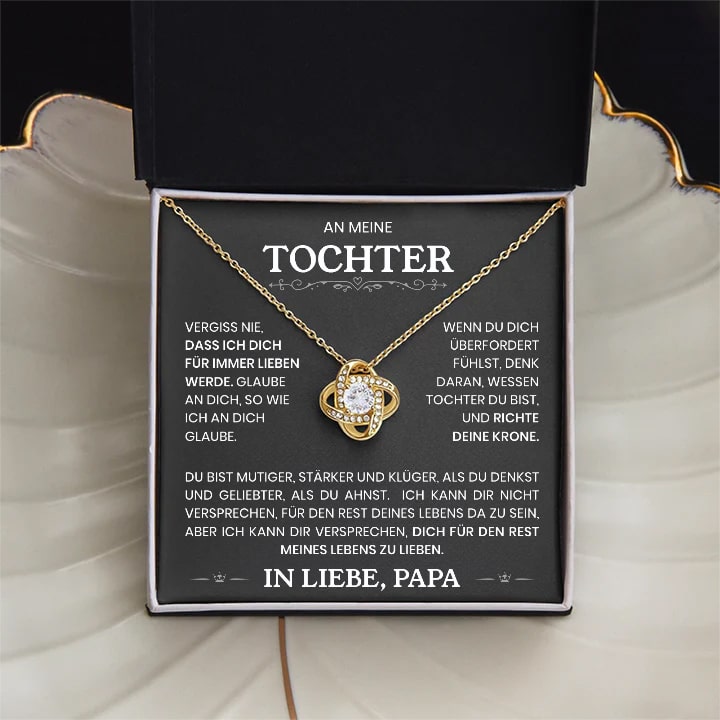 14k Weißgold Knoten Halskette - An meine Tochter von Papa