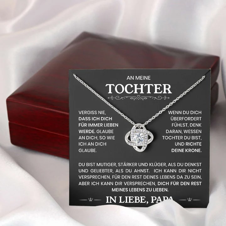 14k Weißgold Knoten Halskette - An meine Tochter von Papa