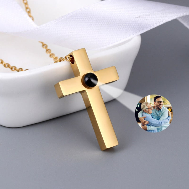 Personalisierte Kreuz Halskette mit Foto