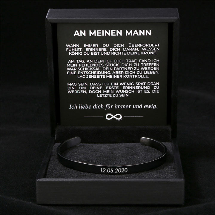 Personalisiertes Männer Armreif - "An meinen Mann"
