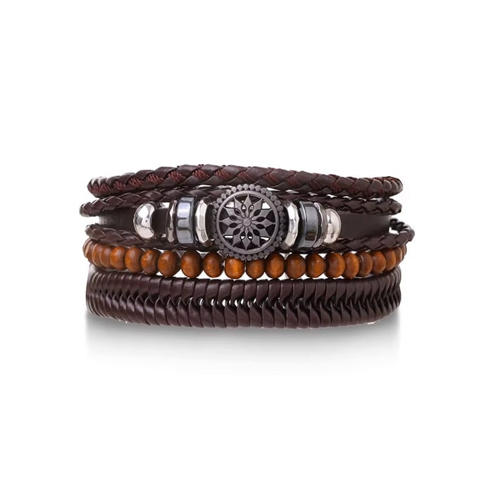 Herren Lederarmband - Tribe Design