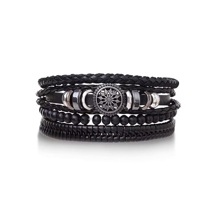 Herren Lederarmband - Tribe Design