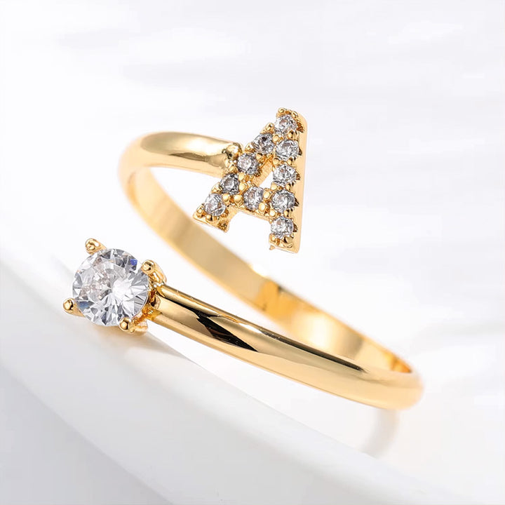 Zirkonia Buchstaben Ring