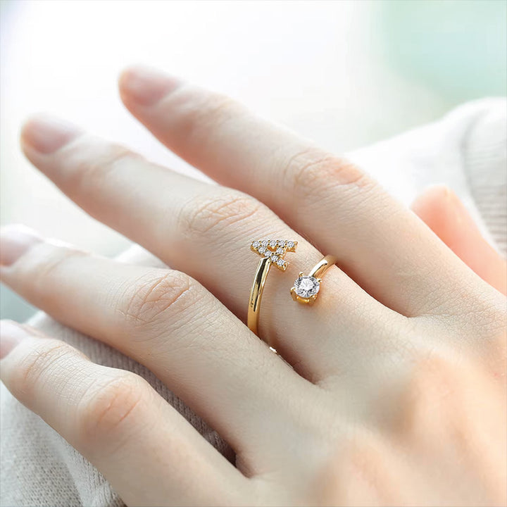 Zirkonia Buchstaben Ring