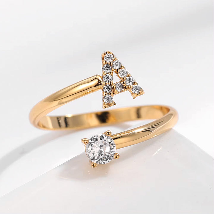 Zirkonia Buchstaben Ring
