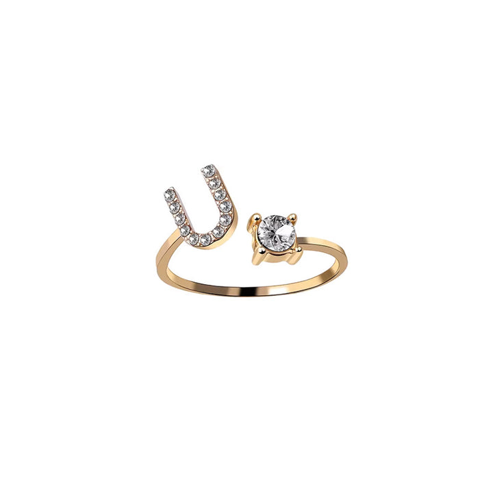 Zirkonia Buchstaben Ring