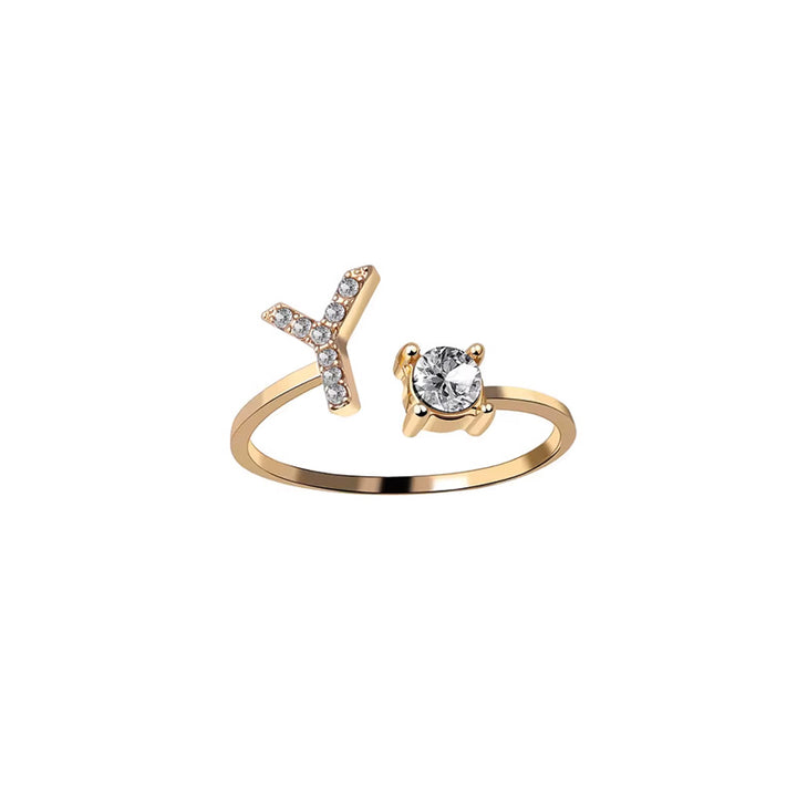 Zirkonia Buchstaben Ring