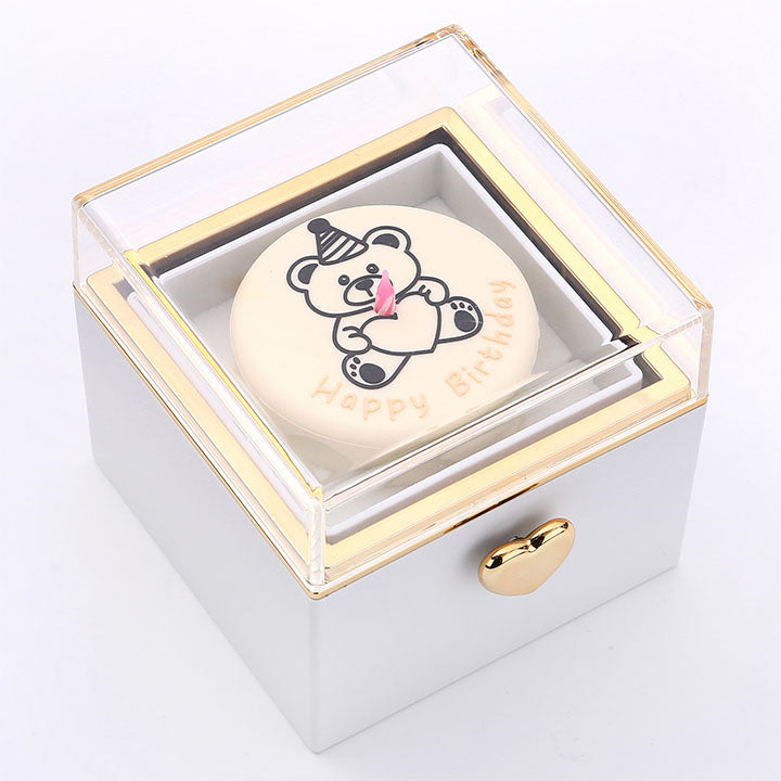 Kuchen Überraschung-Box mit 14k Herz-Herzkette & Notiz
