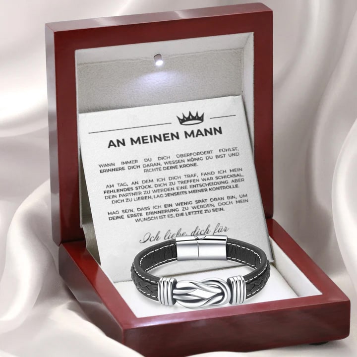 An meinen Mann - Geflochtenes Lederarmband