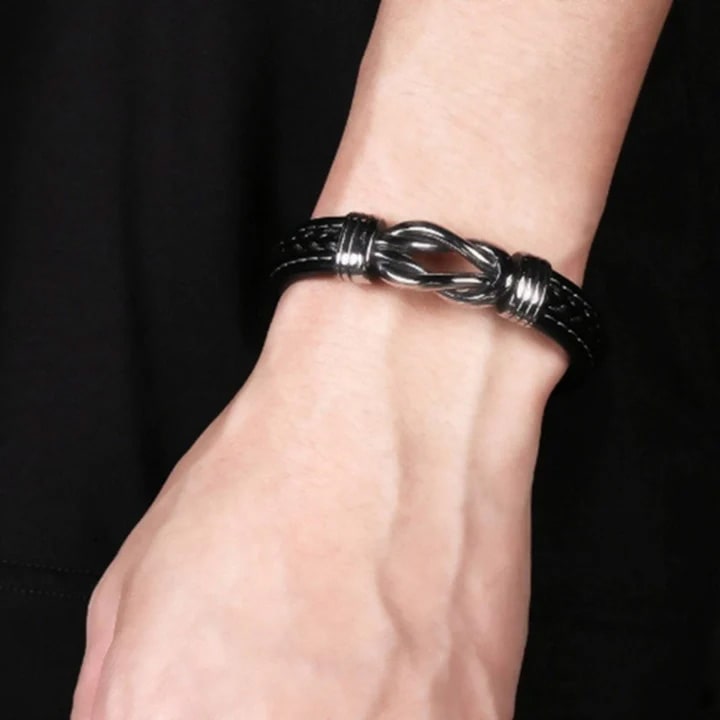 An meinen Mann - Geflochtenes Lederarmband