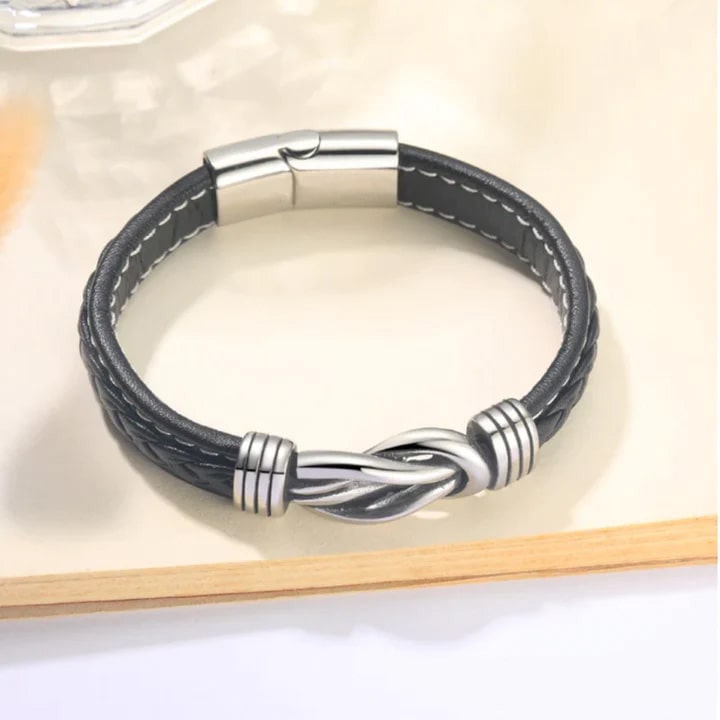 An meinen Mann - Geflochtenes Lederarmband