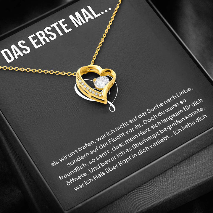 14k Weißgold Ausführung Herz Halskette - Das erste Mal