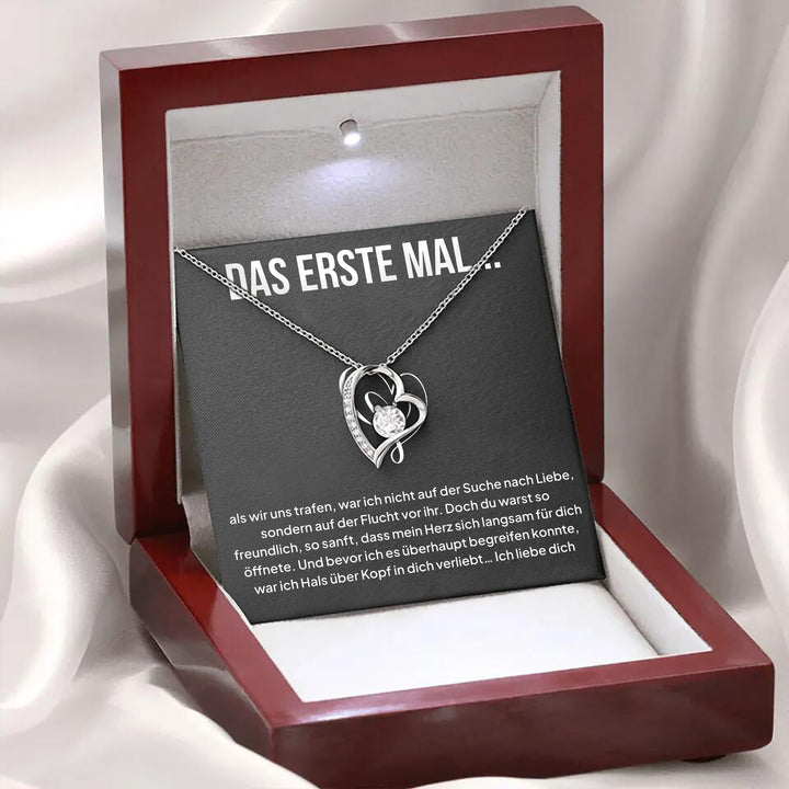14k Weißgold Ausführung Herz Halskette - Das erste Mal