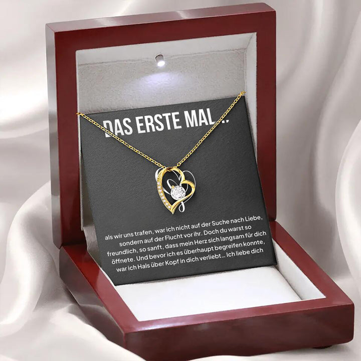 14k Weißgold Ausführung Herz Halskette - Das erste Mal