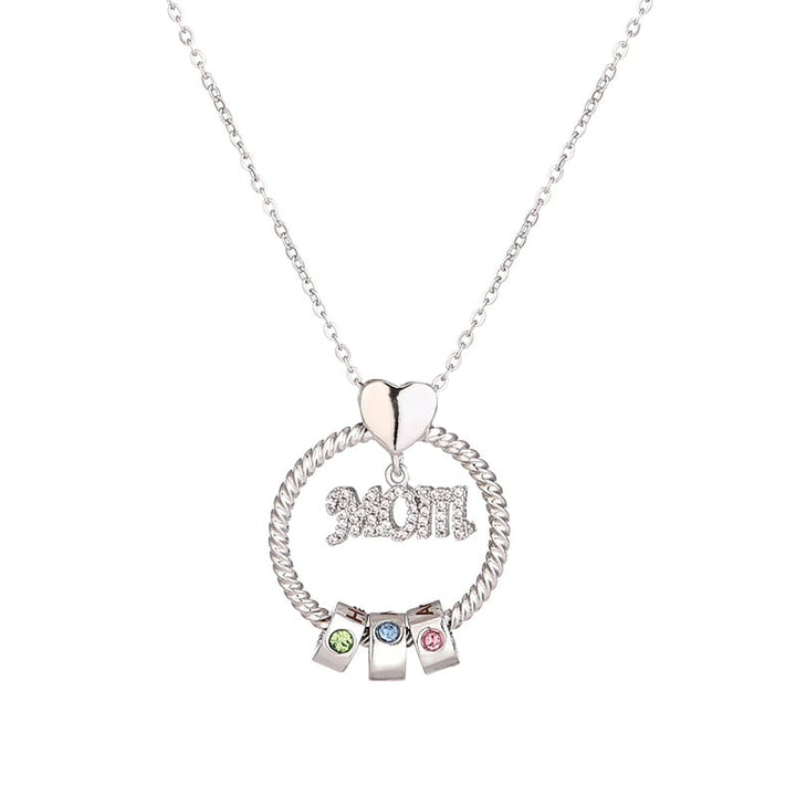 S925 Sterling Silber - Mama Liebeskette mit Beads