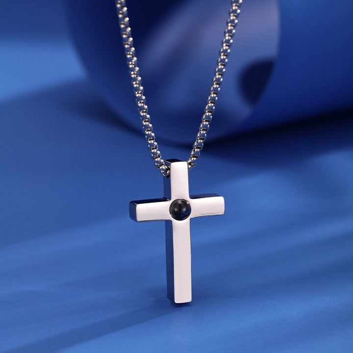 Personalisierte Kreuz Halskette mit Foto