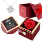 Ewige Rosenbox – mit Knoten-Halskette, Liebesnotiz und echter Rose