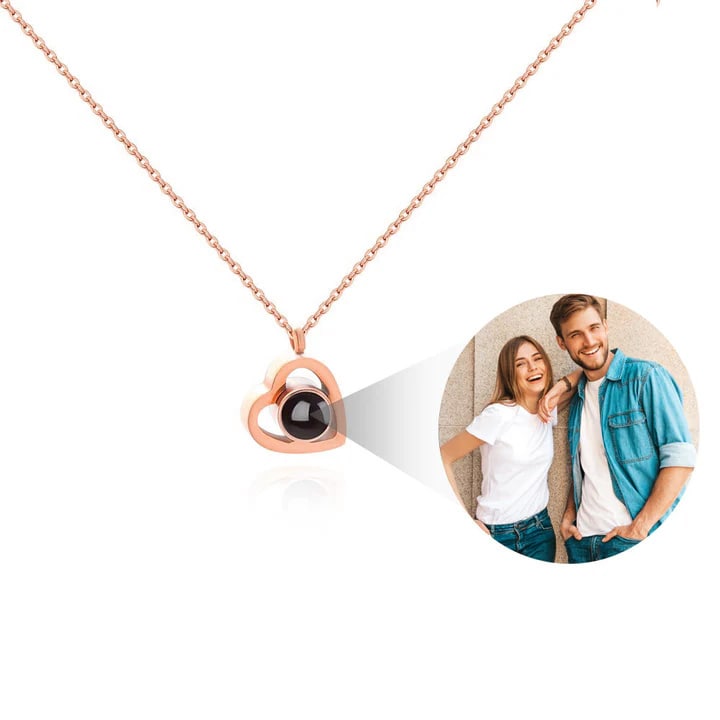 Personalisierte Foto Herz-Halskette Smooth