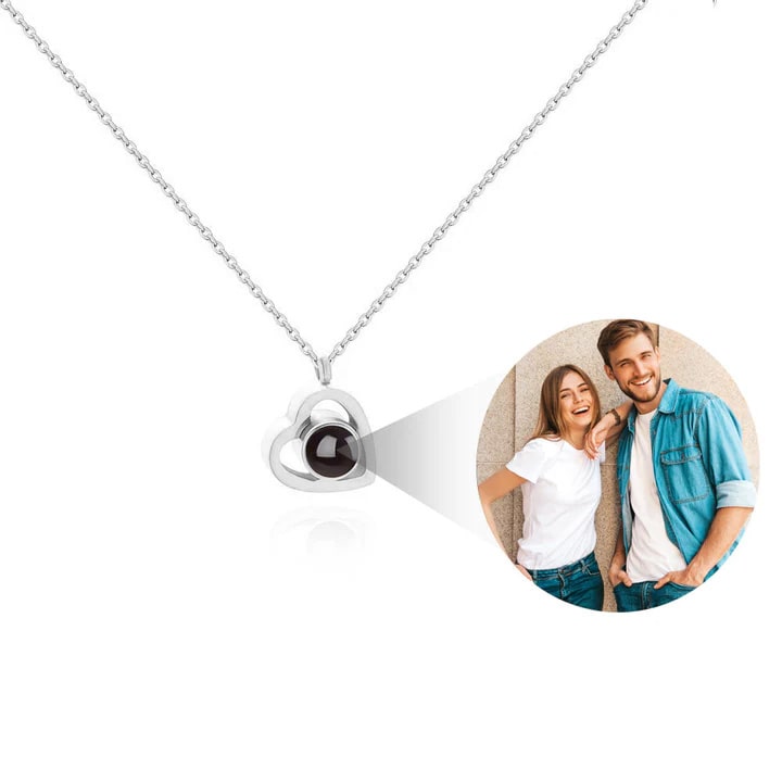 Personalisierte Foto Herz-Halskette Smooth