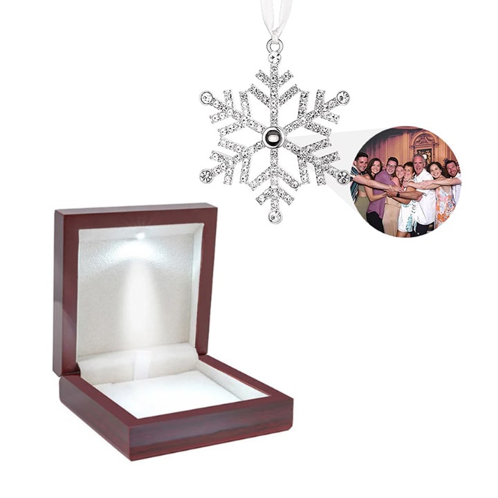 Personalisierte Schneeflocke Foto Ornament