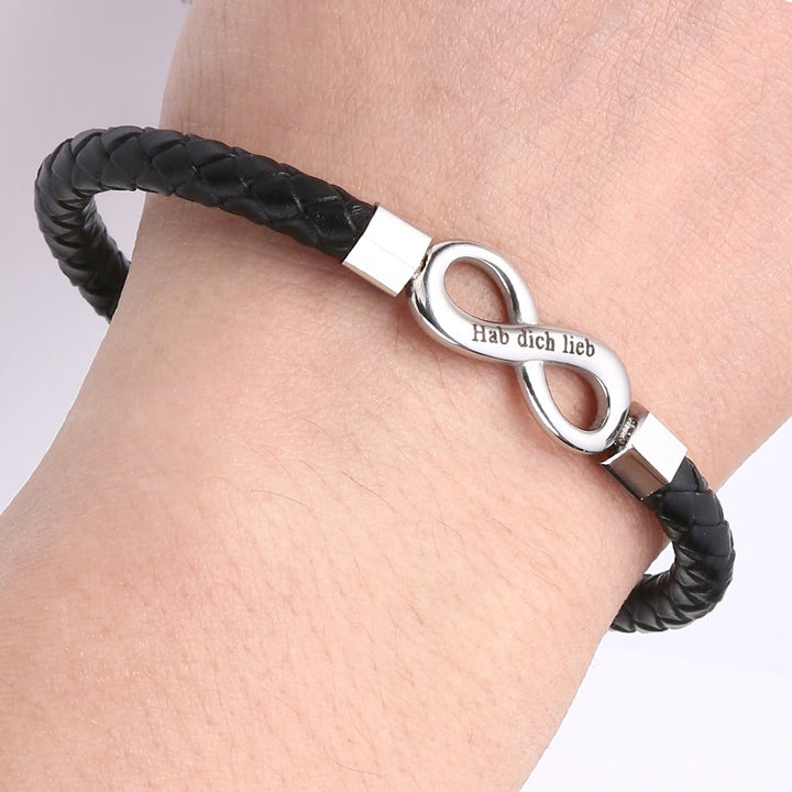 "An meinen Schatz" - Unendlichkeits-Armband an meinen Mann