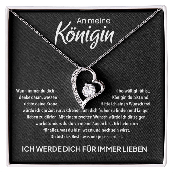 14k Weißgold Ausführung Herz Halskette - An meine Königin