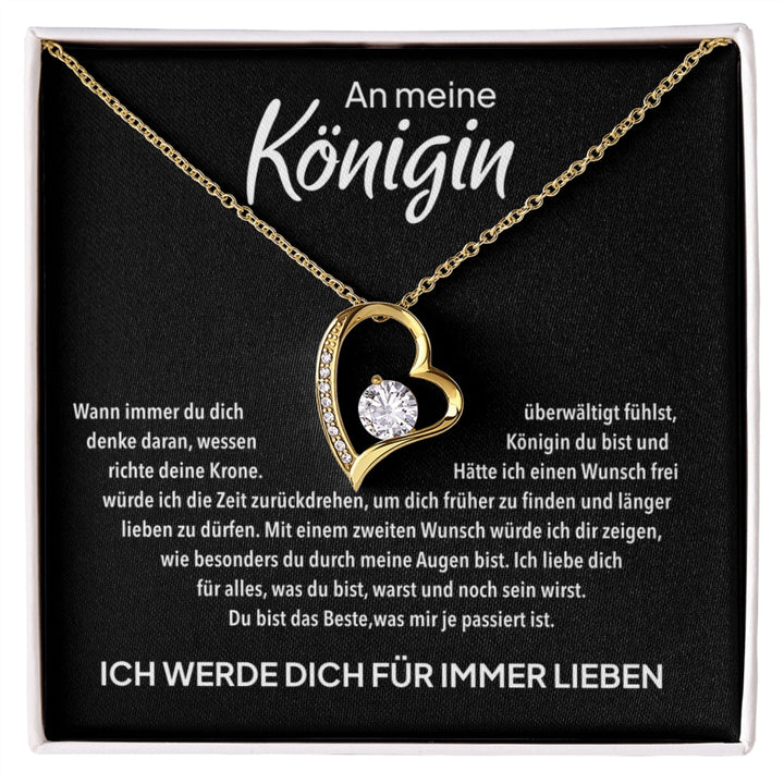 14k Weißgold Ausführung Herz Halskette - An meine Königin
