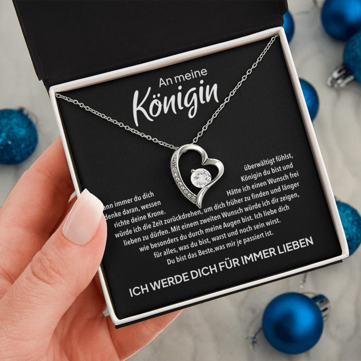 14k Weißgold Ausführung Herz Halskette - An meine Königin