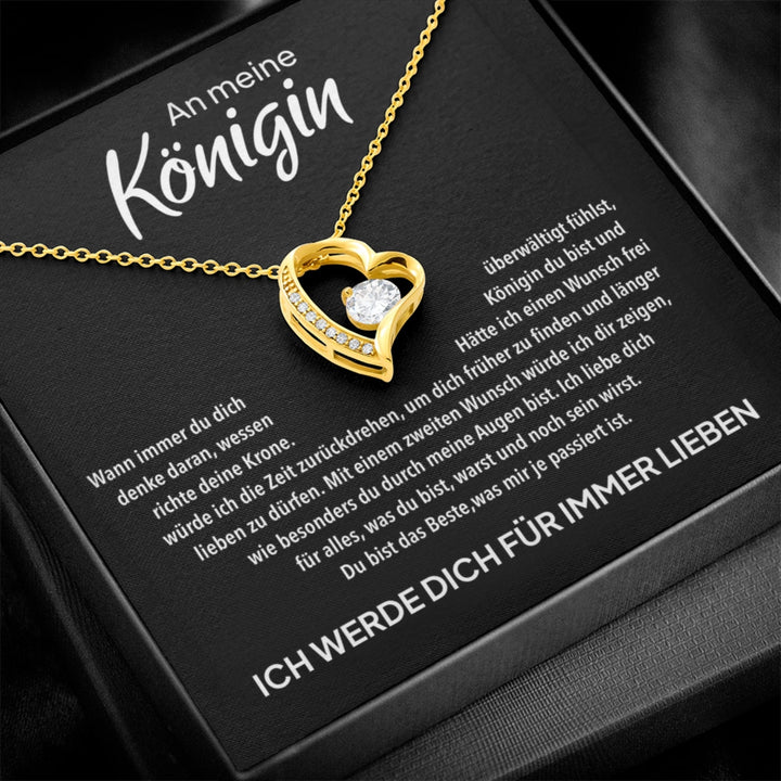 14k Weißgold Ausführung Herz Halskette - An meine Königin