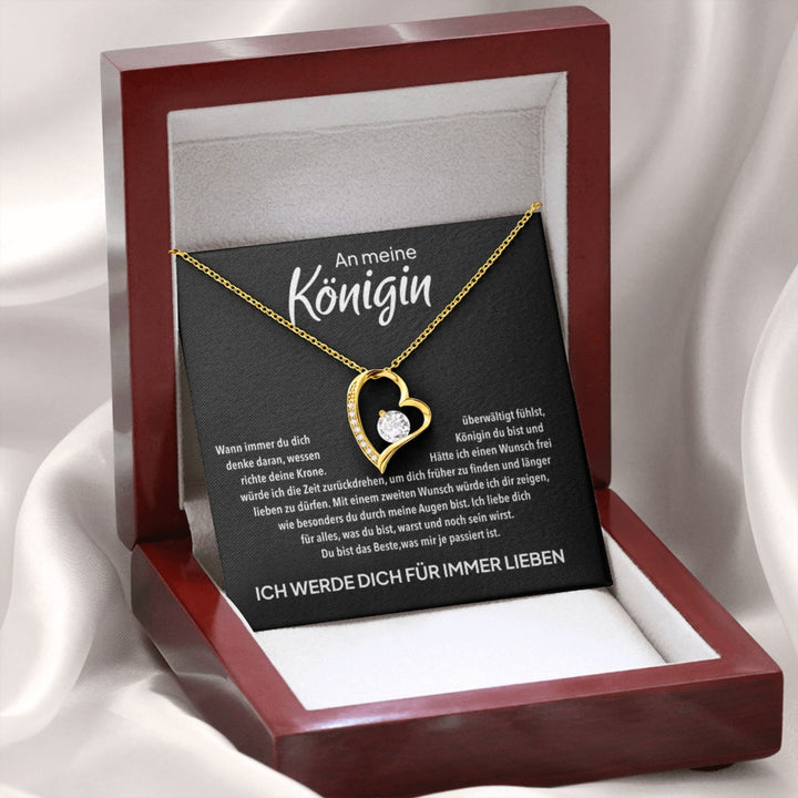 14k Weißgold Ausführung Herz Halskette - An meine Königin