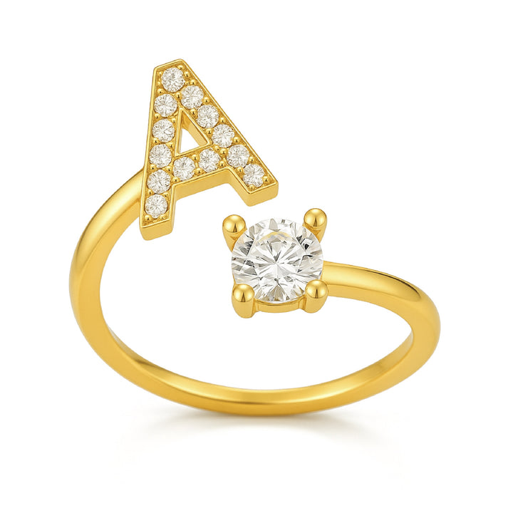 Zirkonia Buchstaben Ring