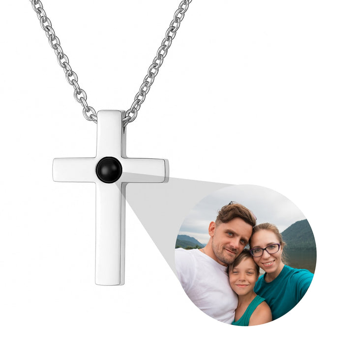 Personalisierte Kreuz Halskette mit Foto