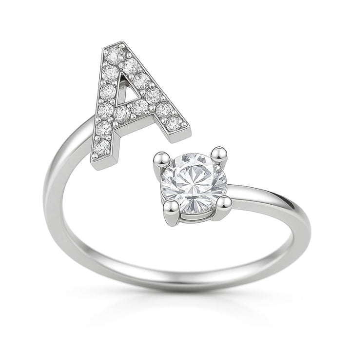 Zirkonia Buchstaben Ring