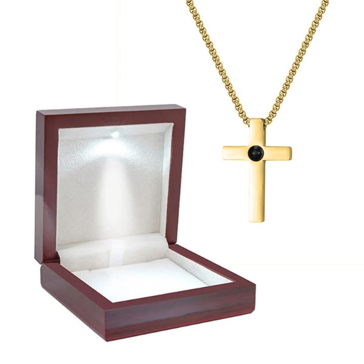 Personalisierte Kreuz Halskette mit Foto