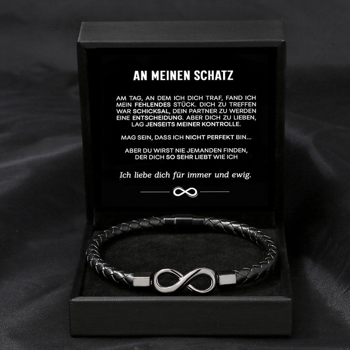 "An meinen Schatz" - Unendlichkeits-Armband an meinen Mann