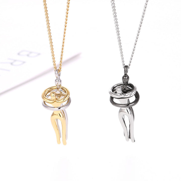 S925 Sterling Silber - Umarmungs-Halskette