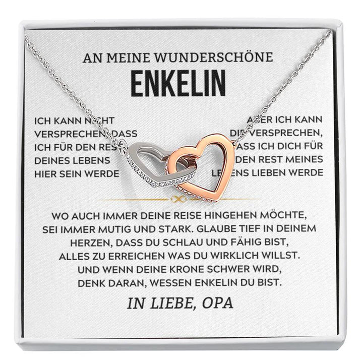 14k Roségold Ausführung Herz-Halskette - An meine wunderschöne Enkelin