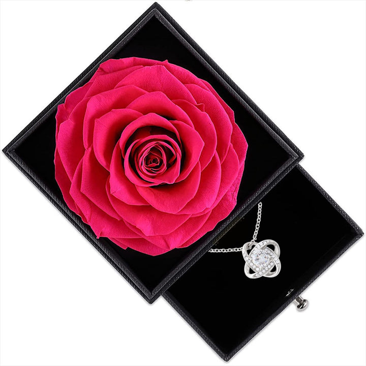 Rosenbox mit 14k Weißgold Ausführung Halskette