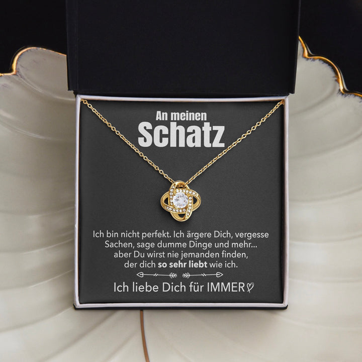 14k Weißgold Knoten Halskette - An meinen Schatz