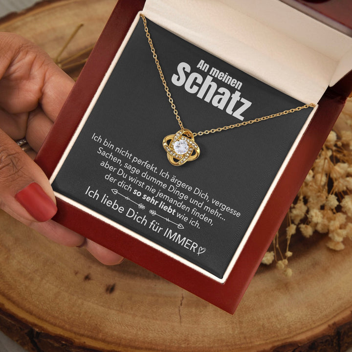 14k Weißgold Knoten Halskette - An meinen Schatz