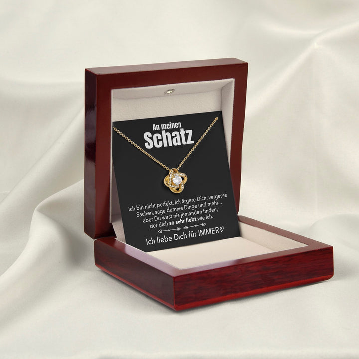 14k Weißgold Knoten Halskette - An meinen Schatz