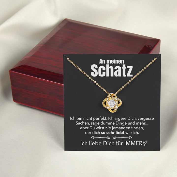 14k Weißgold Knoten Halskette - An meinen Schatz