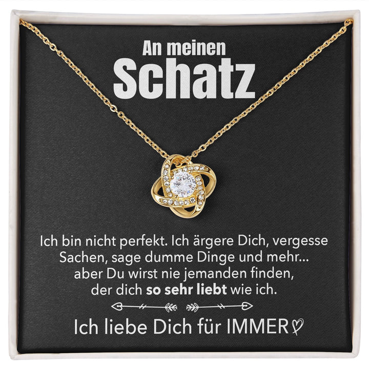 14k Weißgold Knoten Halskette - An meinen Schatz